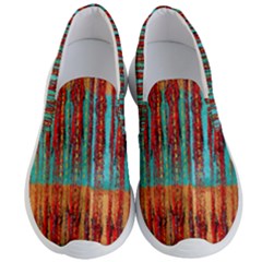 Stretched Exotic Blue Green Red And Orange Design Created By Flipstylez Designs Men s Lightweight Slip Ons by flipstylezfashionsLLC