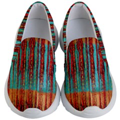 Stretched Exotic Blue Green Red And Orange Design Created By Flipstylez Designs Kid s Lightweight Slip Ons by flipstylezfashionsLLC