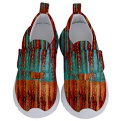 Stretched Exotic Blue Green Red And Orange Design Created By Flipstylez Designs Velcro Strap Shoes by flipstylezfashionsLLC