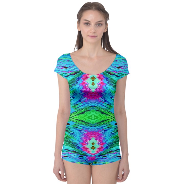 The tropical watercolor Peacock feather created by FlipStylez Designs  Boyleg Leotard 