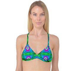 The Tropical Watercolor Peacock Feather Created By Flipstylez Designs  Reversible Tri Bikini Top by flipstylezfashionsLLC