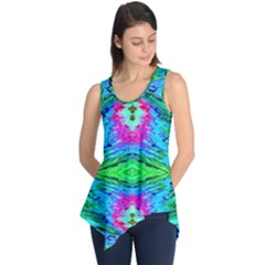 The Tropical Watercolor Peacock Feather Created By Flipstylez Designs  Sleeveless Tunic by flipstylezfashionsLLC