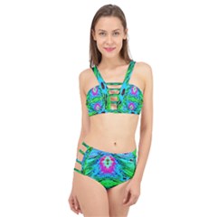 The Tropical Watercolor Peacock Feather Created By Flipstylez Designs  Cage Up Bikini Set