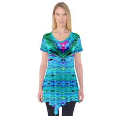 New Look Tropical Design By Flipstylez Designs  Short Sleeve Tunic  by flipstylezfashionsLLC