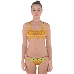 Yellow And Pink Ready For The Island By Flipstylez Designs  Cross Back Hipster Bikini Set by flipstylezfashionsLLC