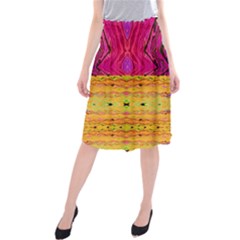 Pink Native Tropics Created By Flipstylez Designs Midi Beach Skirt by flipstylezfashionsLLC