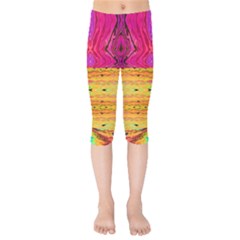 Pink Native Tropics Created By Flipstylez Designs Kids  Capri Leggings  by flipstylezfashionsLLC