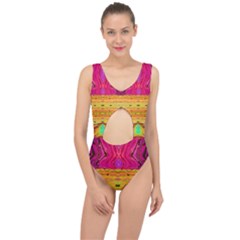 Pink Native Tropics Created By Flipstylez Designs Center Cut Out Swimsuit