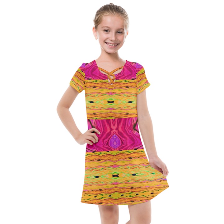 Pink native tropics created by FlipStylez Designs Kids  Cross Web Dress