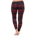 Burgundy design with black zig zag pattern created by FlipStylez Designs Classic Winter Leggings View4