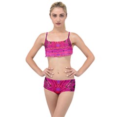 Pink And Purple And Peacock Design By Flipstylez Designs  Layered Top Bikini Set