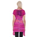 Pink and purple and beautiful peacock design created by FlipStylez Designs Short Sleeve Side Drop Tunic View2