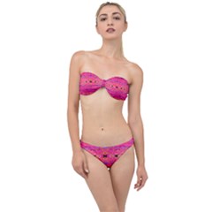 Pink And Purple And Beautiful Peacock Design Created By Flipstylez Designs Classic Bandeau Bikini Set