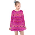 Pink and purple and peacock created by FlipStylez Designs Kids  Long Sleeve Dress View1