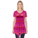 Pink and purple and peacock created by FlipStylez Designs Short Sleeve Tunic  View1