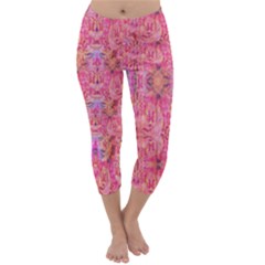 Pink Purple Beautiful Golden Butterfly Created By Flipstylez Designs Capri Winter Leggings 