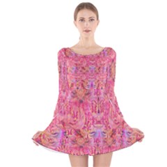 Pink Purple Beautiful Golden Butterfly Created By Flipstylez Designs Long Sleeve Velvet Skater Dress