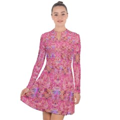 Pink Purple Beautiful Golden Butterfly Created By Flipstylez Designs Long Sleeve Panel Dress