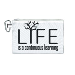 Life And Learn Concept Design Canvas Cosmetic Bag (medium) by dflcprints