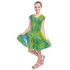 Sunlit River Kids  Short Sleeve Dress by lwdstudio