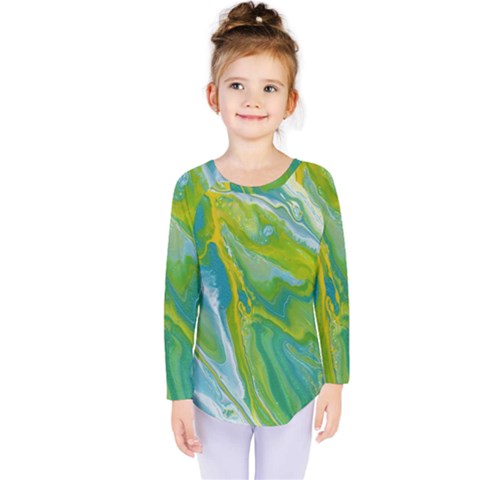 Sunlit River Kids  Long Sleeve Tee by lwdstudio