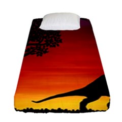 Sunset Dinosaur Scene Fitted Sheet (single Size)