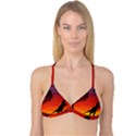 Sunset Dinosaur scene Reversible Tri Bikini Top View1