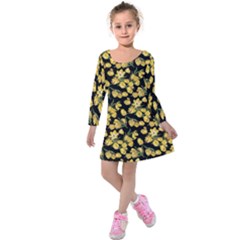 Yellow Tulip Kids  Long Sleeve Velvet Dress