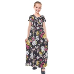 Flowers Kids  Short Sleeve Maxi Dress