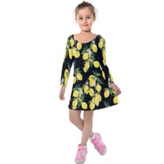 Lemons Kids  Long Sleeve Velvet Dress