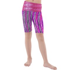 Pink And Purple Shimmer Design By Flipstylez Designs Kids  Mid Length Swim Shorts