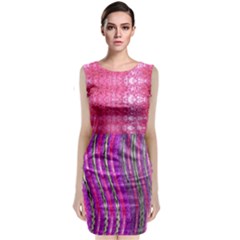 Pink And Purple Shimmer Design By Flipstylez Designs Sleeveless Velvet Midi Dress