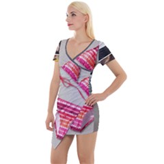 Urban T-shirts, Tropical Swim Suits, Running Shoes, Phone Cases Short Sleeve Asymmetric Mini Dress by gol1ath