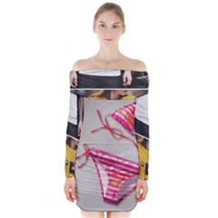 Urban T-shirts, Tropical Swim Suits, Running Shoes, Phone Cases Long Sleeve Off Shoulder Dress by gol1ath