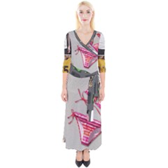 Urban T-shirts, Tropical Swim Suits, Running Shoes, Phone Cases Quarter Sleeve Wrap Maxi Dress