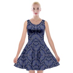 Modern Orante Pattern Velvet Skater Dress by dflcprints