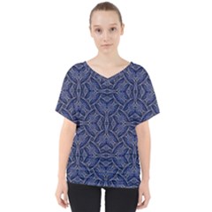 Modern Orante Pattern V-neck Dolman Drape Top by dflcprints