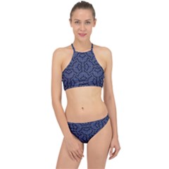 Modern Orante Pattern Racer Front Bikini Set