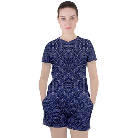 Modern Orante Pattern Women s Tee And Shorts Set by dflcprints