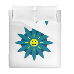 Smiley Flower Duvet Cover Double Side (full/ Double Size) by linceazul