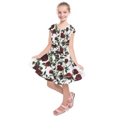 Red Roses Kids  Short Sleeve Dress