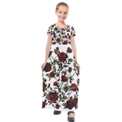 Red Roses Kids  Short Sleeve Maxi Dress