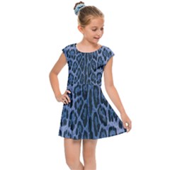 Blue Leopard Kids Cap Sleeve Dress by CasaDiModa