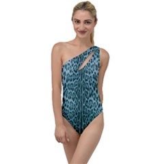 Turquoise Leopard To One Side Swimsuit