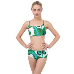 Banana Leaves Layered Top Bikini Set by CasaDiModa