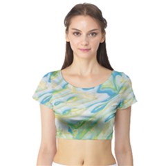 Ribbons Short Sleeve Crop Top by lwdstudio