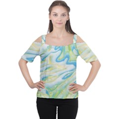 Ribbons Cutout Shoulder Tee