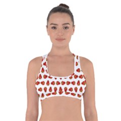 Red Peppers Pattern Cross Back Sports Bra by SuperPatterns