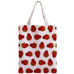 Red Peppers Pattern Zipper Classic Tote Bag by SuperPatterns