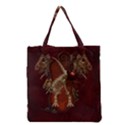 Awesome T Rex Skeleton, Vintage Background Grocery Tote Bag View2